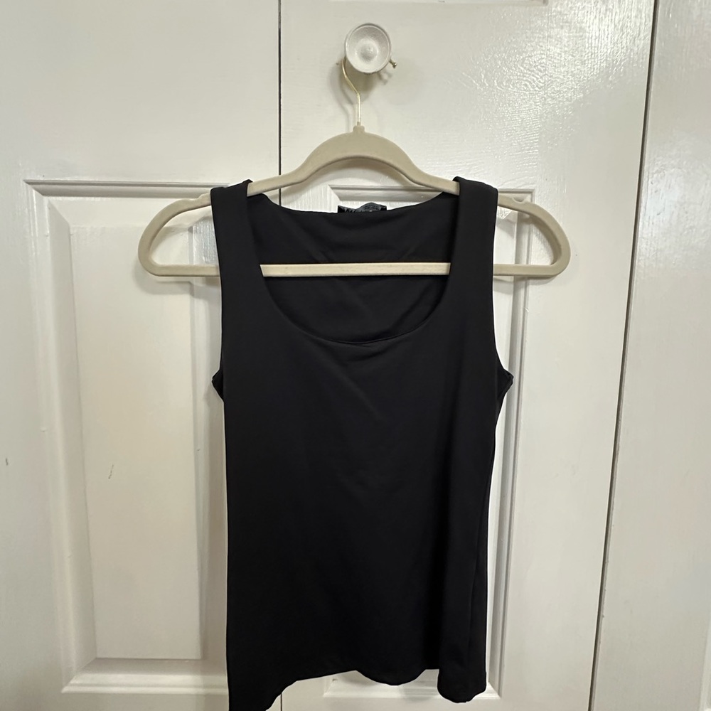 Zara Black Fitted Square Neck Tank